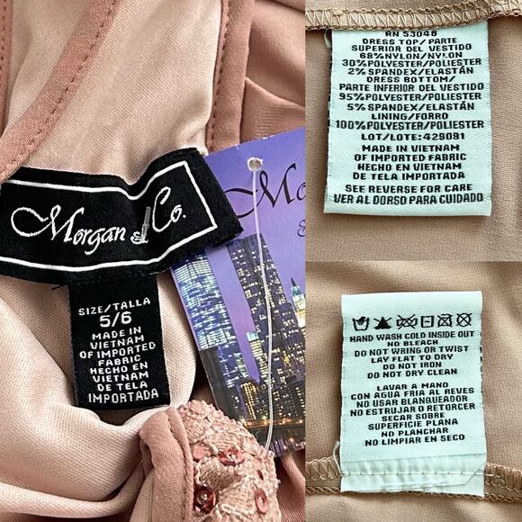 NWT Morgan & Co. Sequined Lace Halter Formal Gown Dress. Size 5/6 (Juniors). - Picture 11 of 11